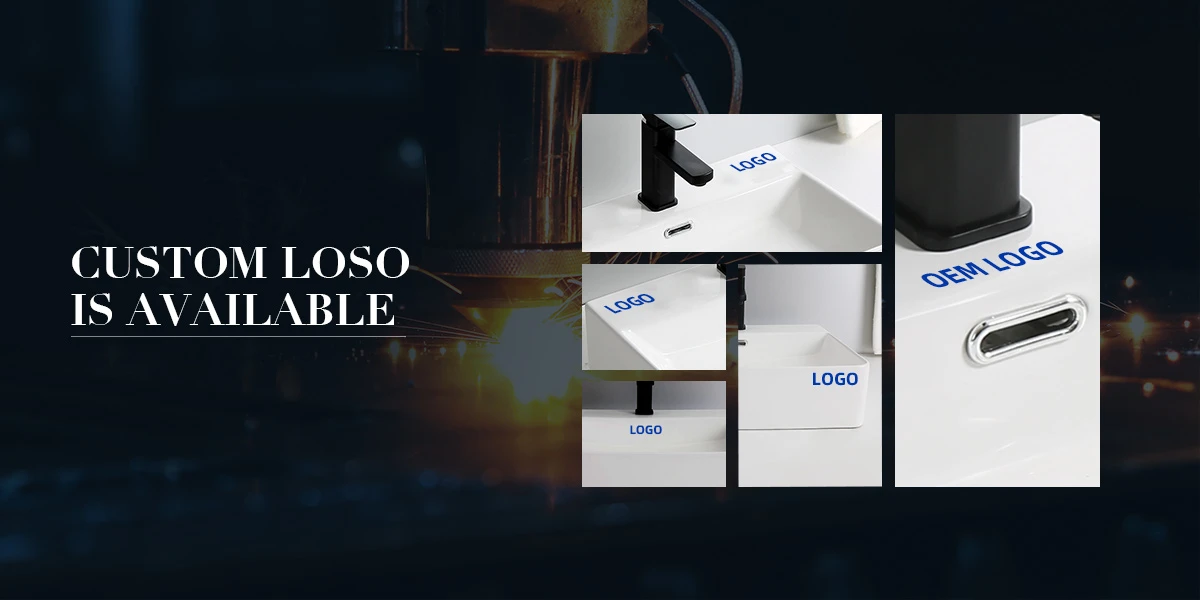 Marble Ceramic Basin Customized logo